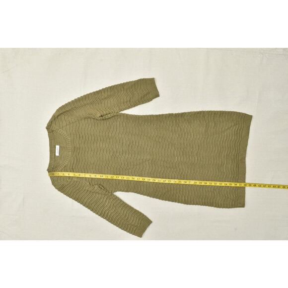 Calvin Klein Women's Olive Green Ribbed Crewneck Sweater Size S - Picture 2 of 8